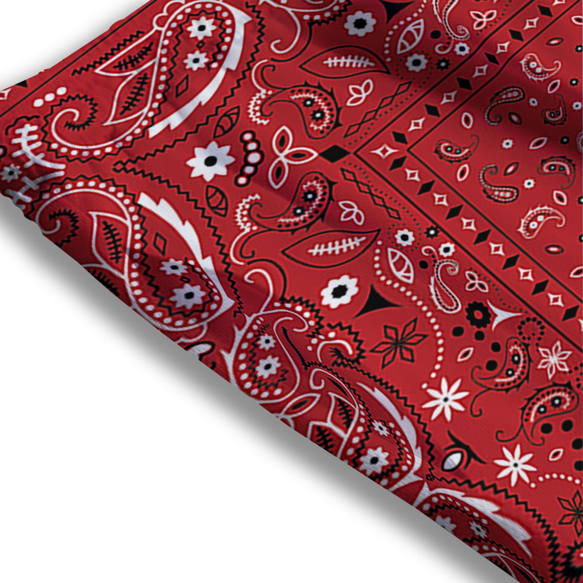 Bandana Red Paisley Print Pattern Mesh Shorts