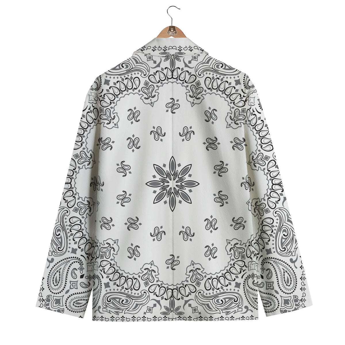 Bandana White And Black Print Men's Blazer-grizzshop