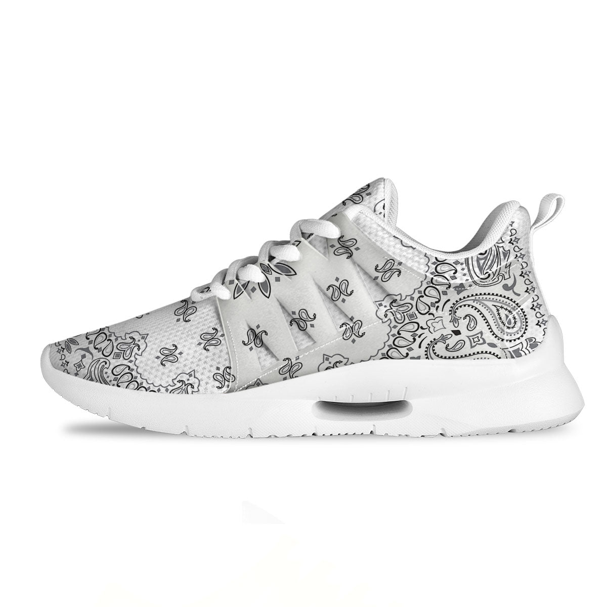 Bandana White And Black Print Tennis Shoes-grizzshop