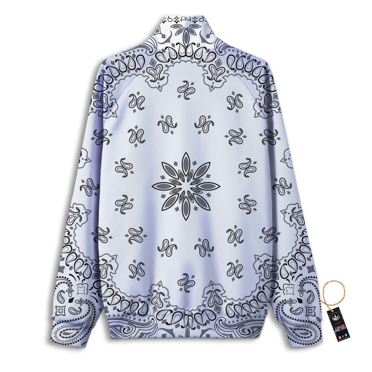 Bandana White And Black Print Track Jacket-grizzshop