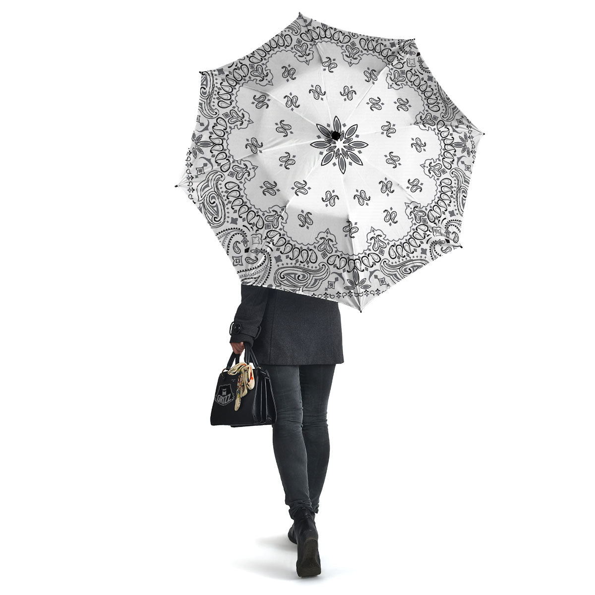 Bandana White And Black Print Umbrella-grizzshop