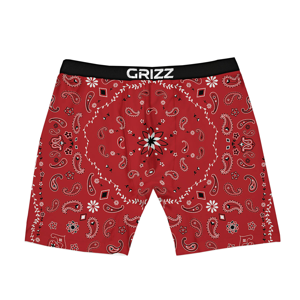 Bandana White And Red Print Boxer Briefs-grizzshop