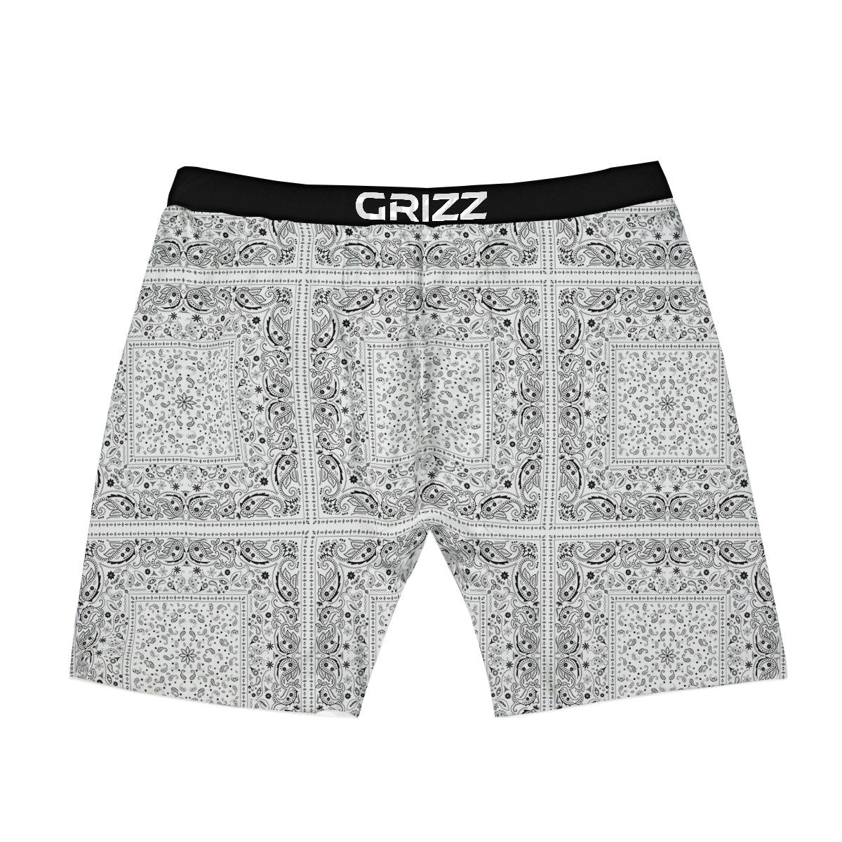Bandana White Paisley Print Pattern Boxer Briefs-grizzshop