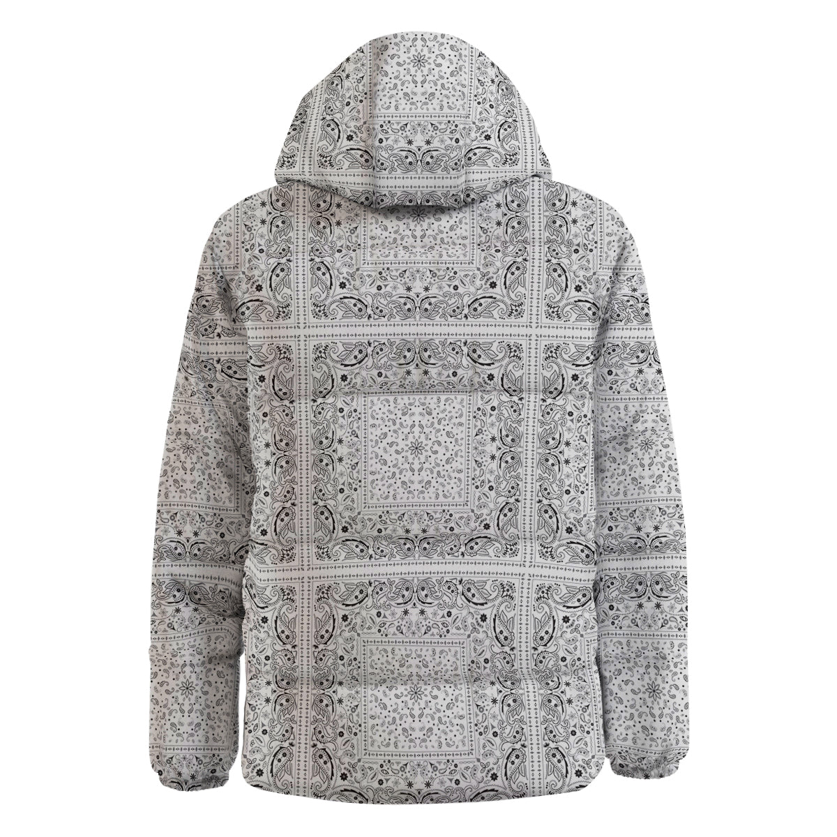 Bandana White Paisley Print Pattern Down Jacket-grizzshop
