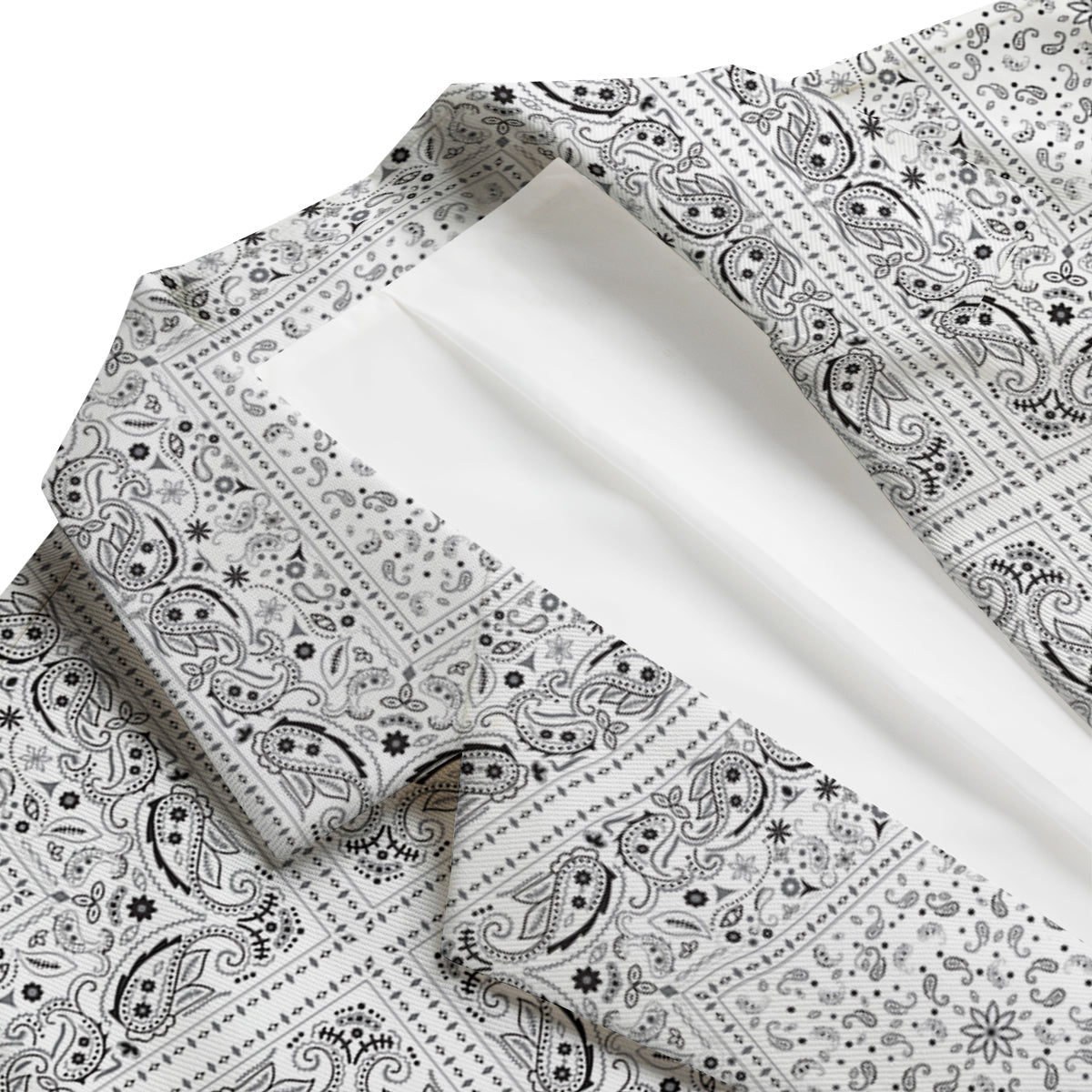 Bandana White Paisley Print Pattern Men's Blazer-grizzshop