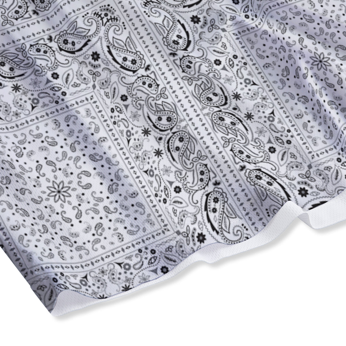 Bandana White Paisley Print Pattern Mesh Shorts