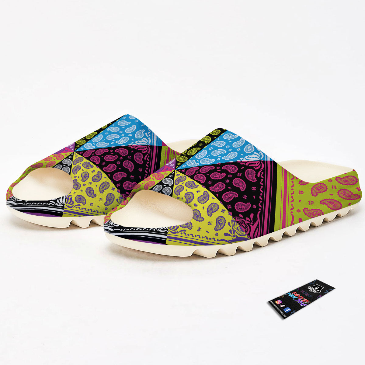 Bandana Paisley Colorful Square Print Sandals-grizzshop