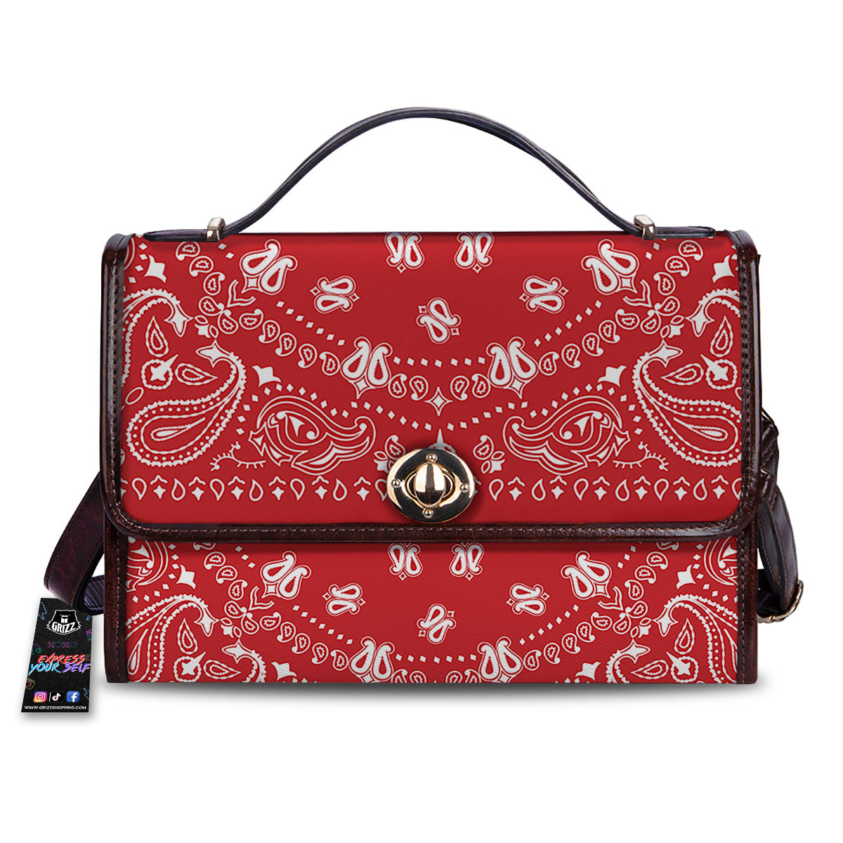 Bandana Red Paisley Print Women's Satchel Bag