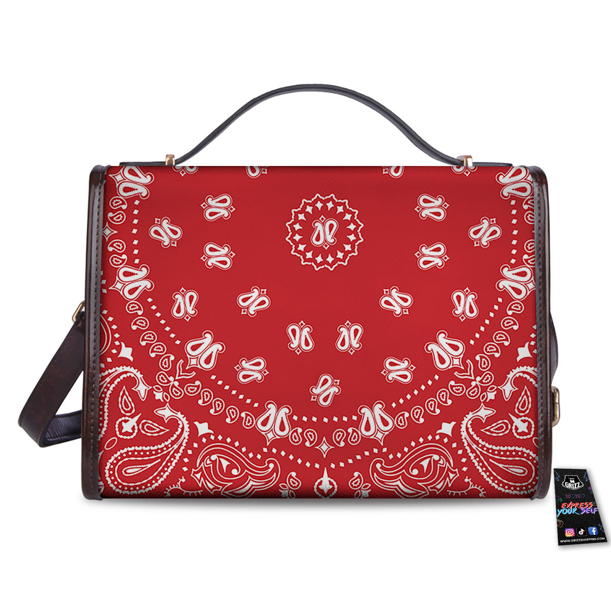 Bandana Red Paisley Print Women's Satchel Bag