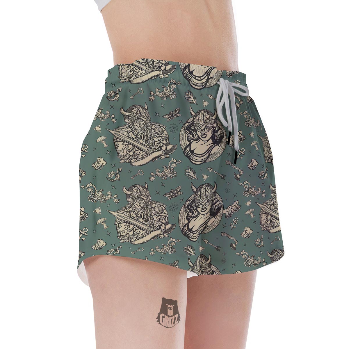 Barbarian Warrior Viking Norse Women's Shorts-grizzshop