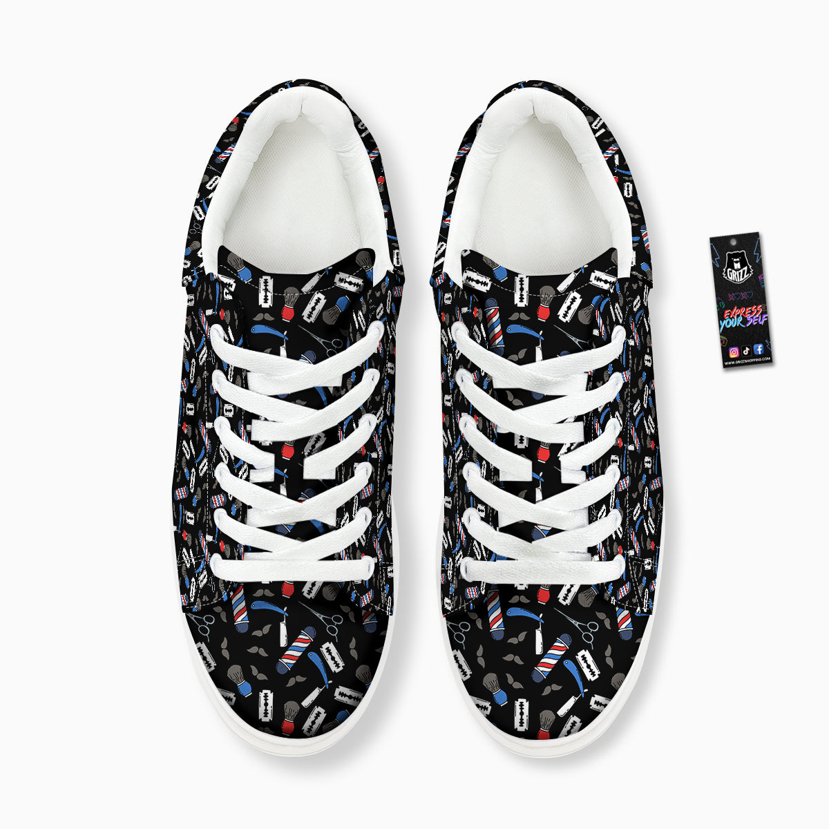 Barber Equipment Print Pattern Platform Shoes-grizzshop