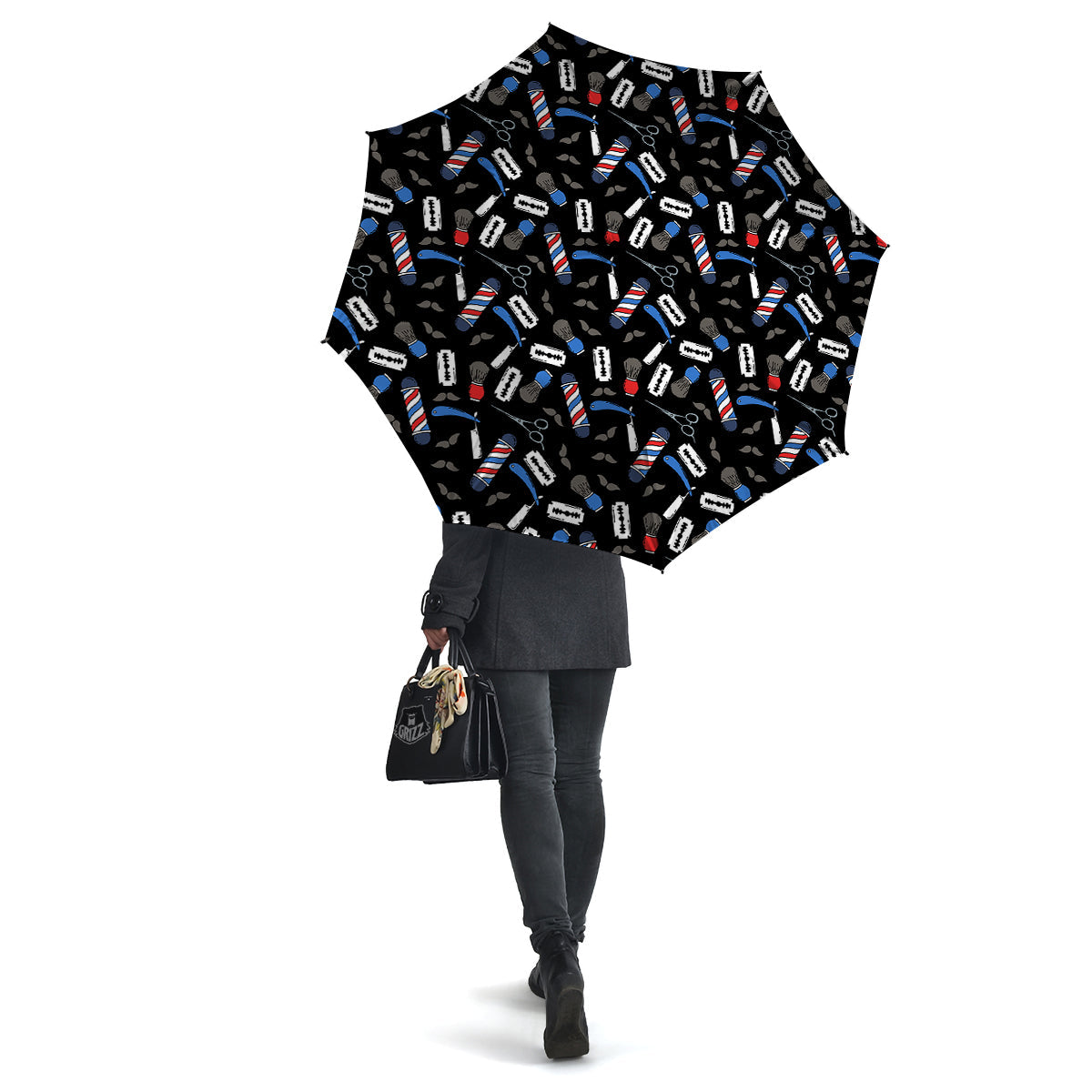 Barber Equipment Print Pattern Umbrella-grizzshop