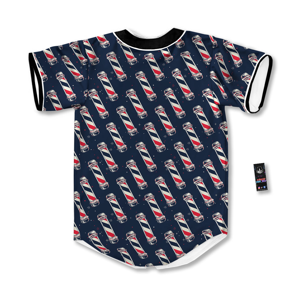 Barber Pole Print Pattern Baseball Jersey-grizzshop