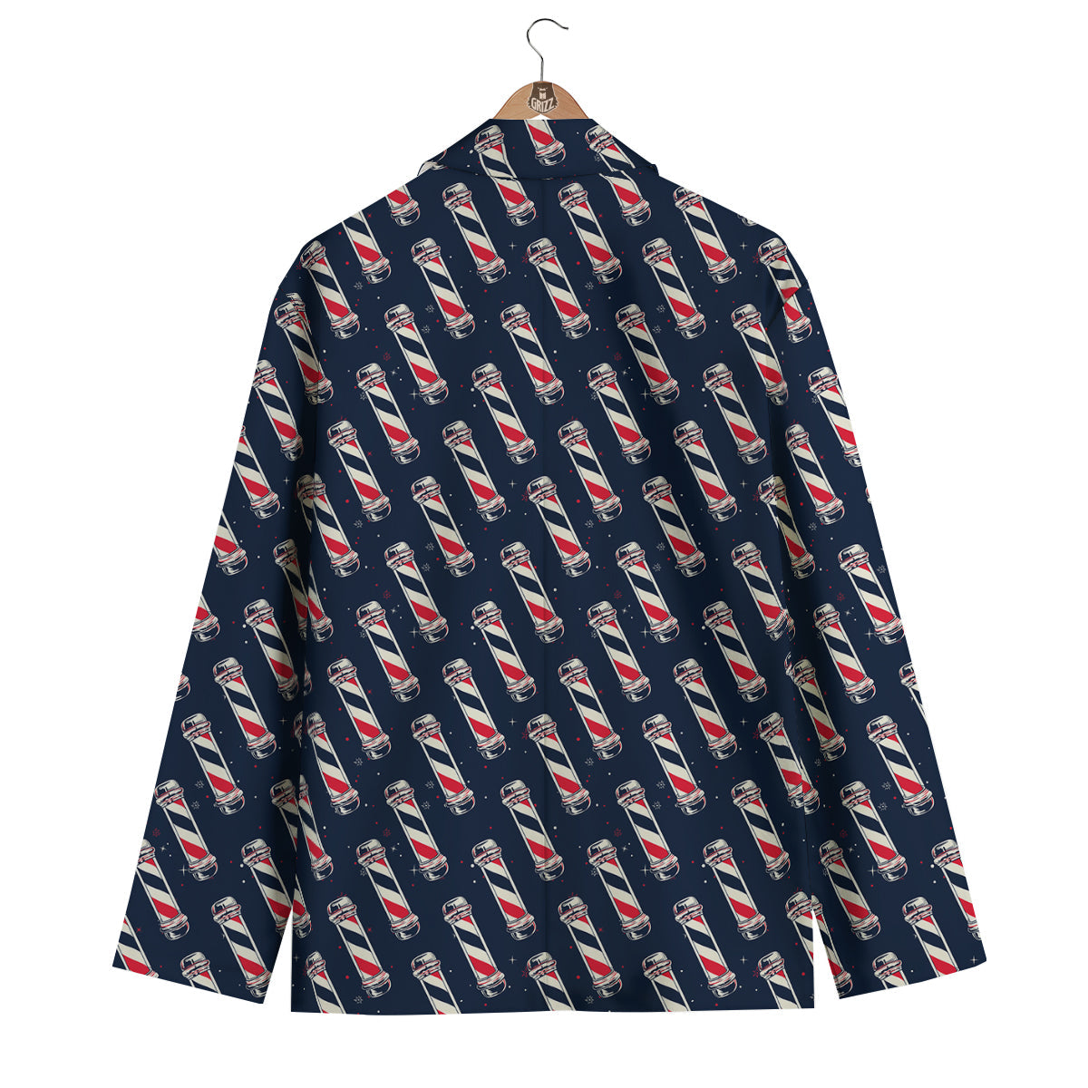Barber Pole Print Pattern Men's Blazer-grizzshop