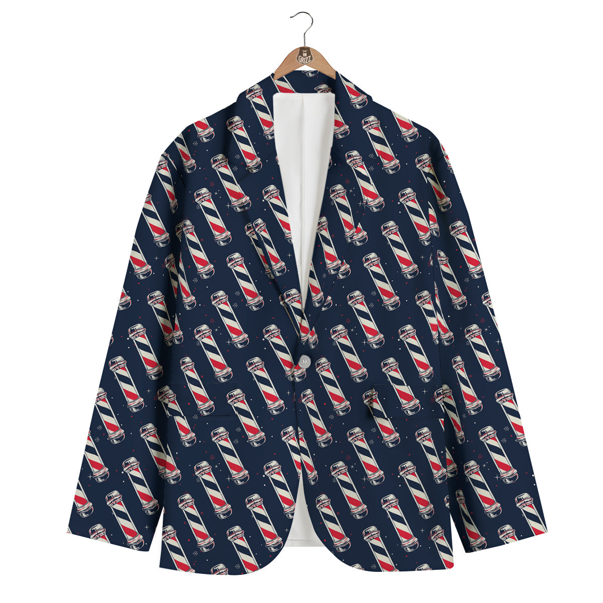 Barber Pole Print Pattern Men's Blazer-grizzshop