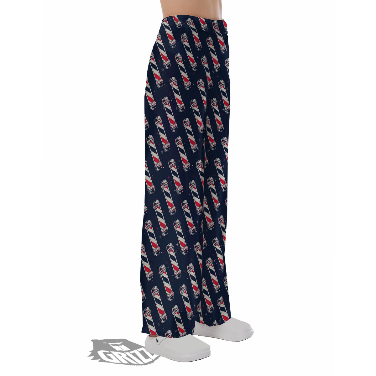 Barber Pole Print Pattern Pajama Pants-grizzshop