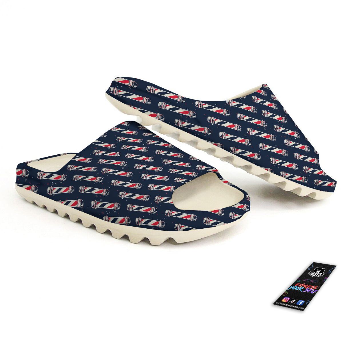 Barber Pole Print Pattern Sandals-grizzshop