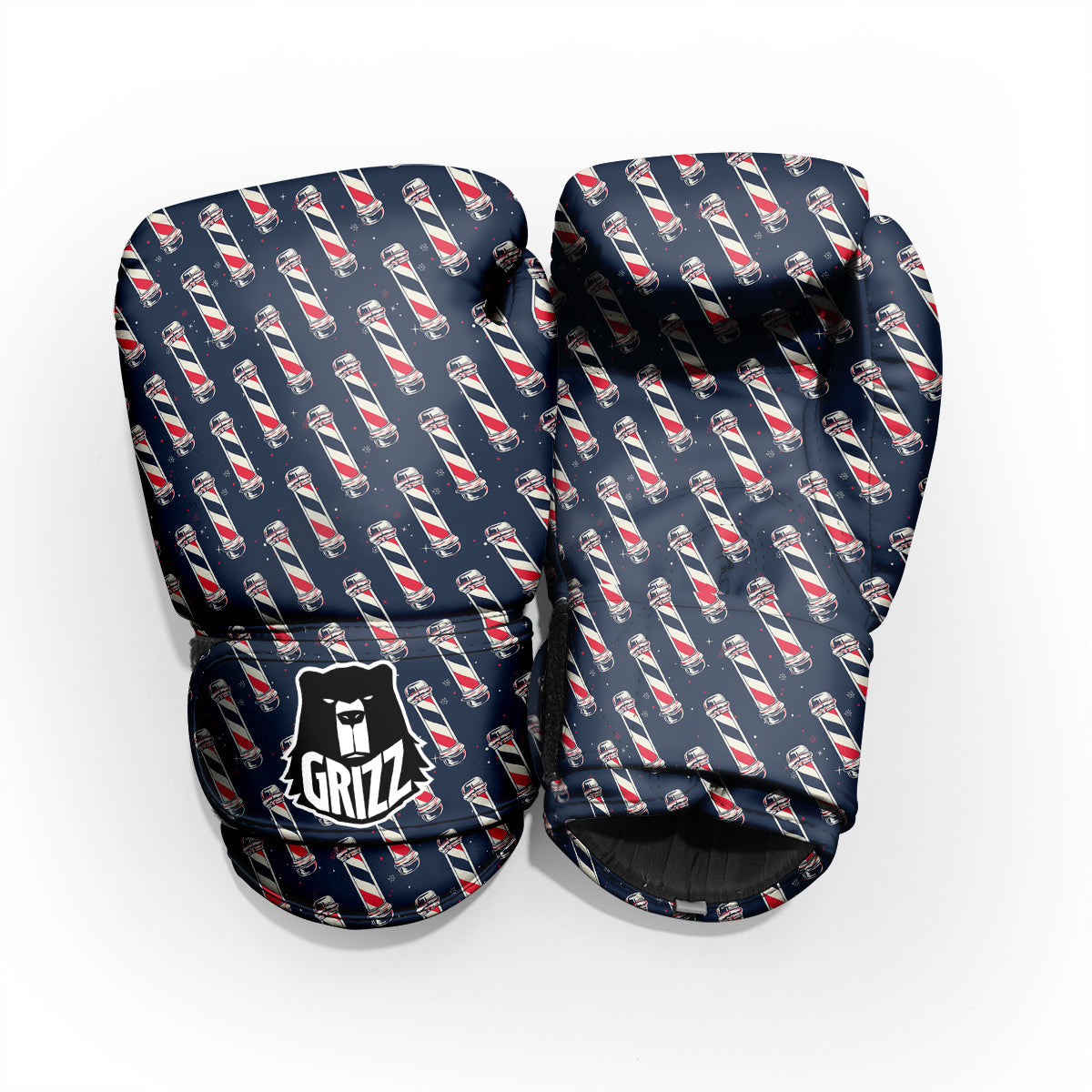 Barber Pole Print Pattern Sparring Gloves-grizzshop