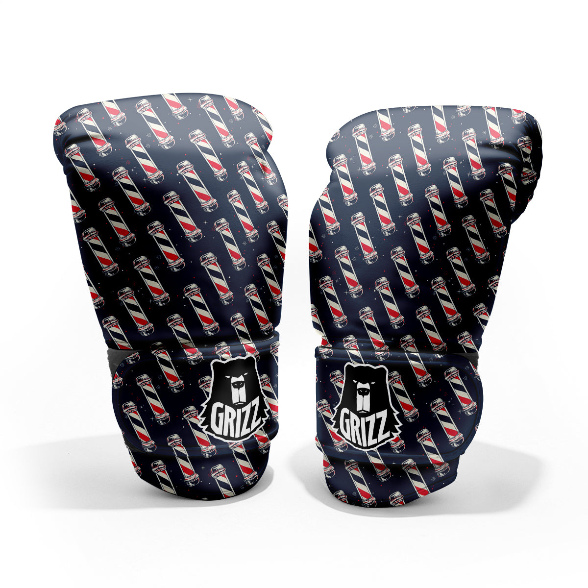 Barber Pole Print Pattern Sparring Gloves-grizzshop