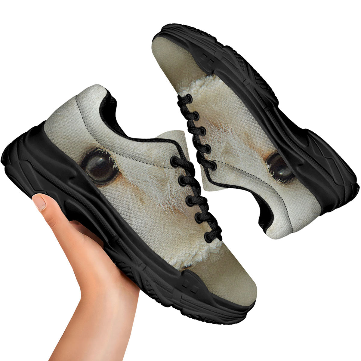 Barn Owl Print Black Chunky Shoes-grizzshop