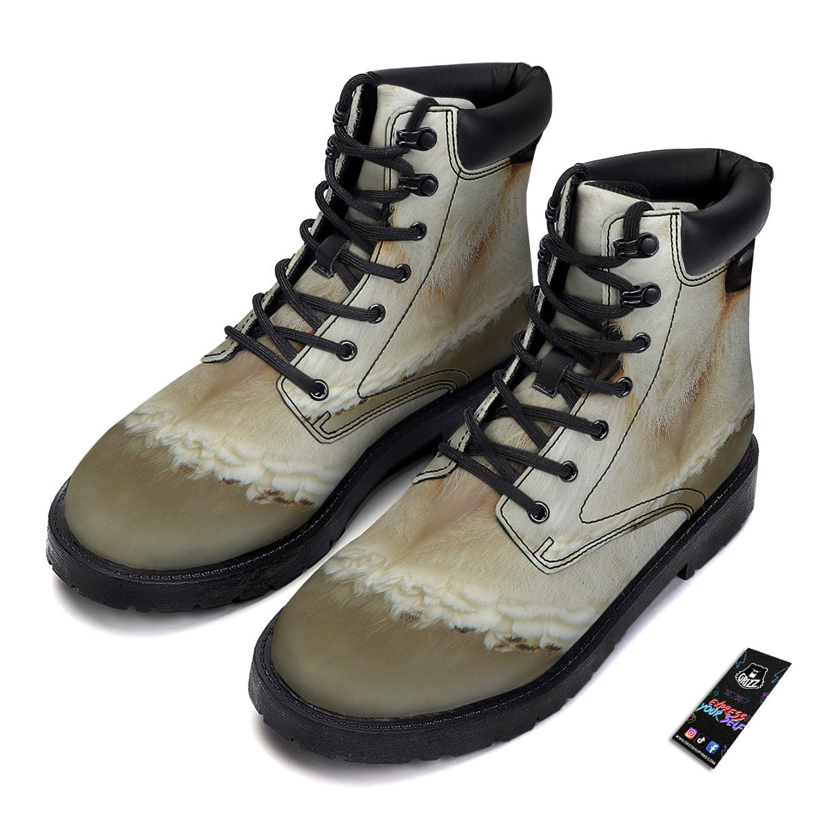 Barn Owl Print Boots-grizzshop