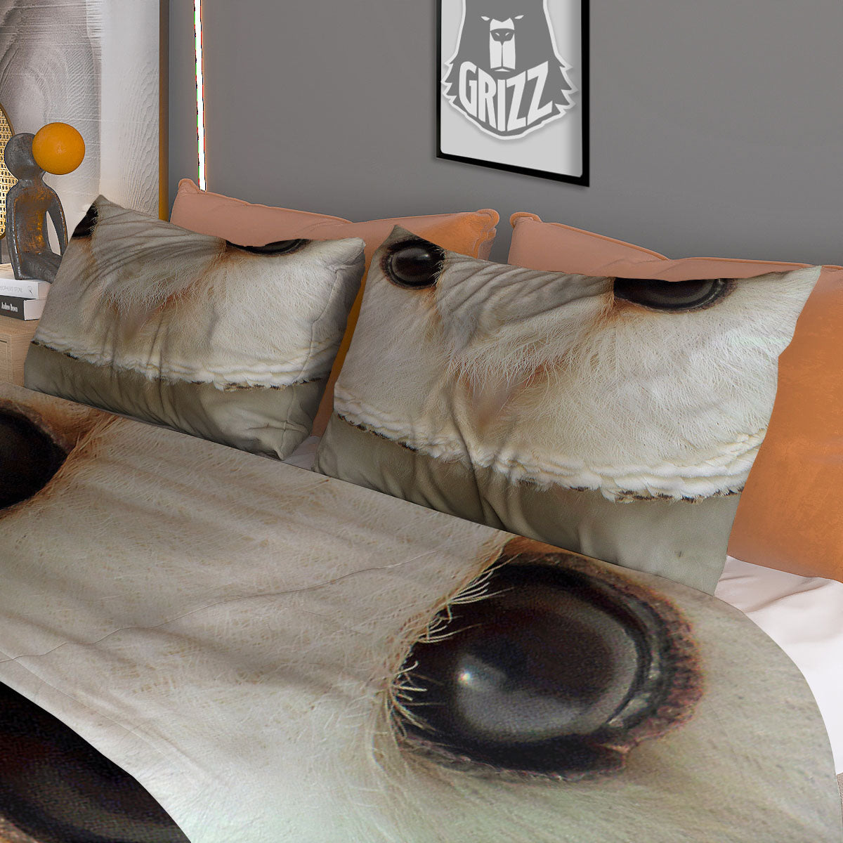 Barn Owl Print Duvet Cover Bedding Set