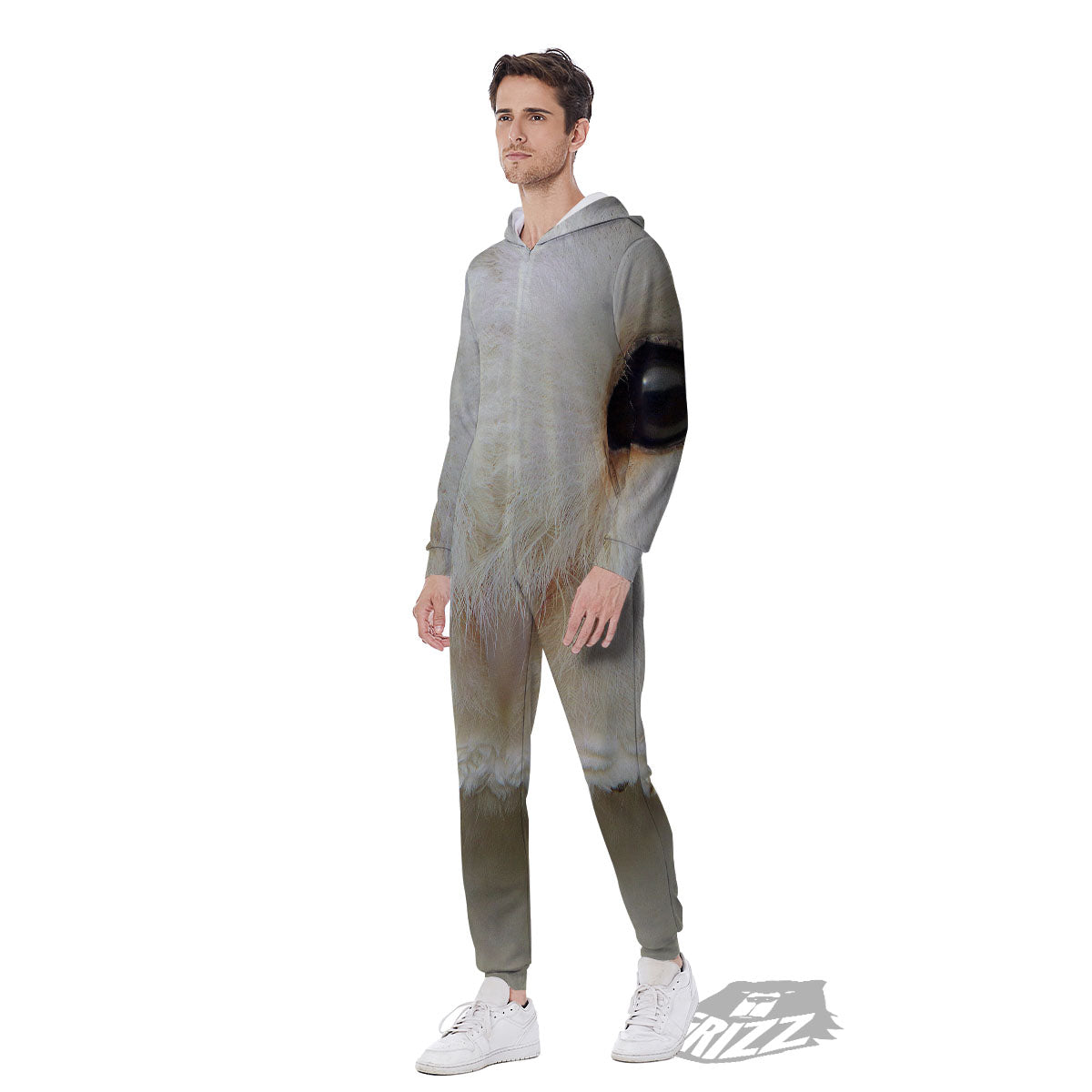 Barn Owl Print Men's Jumpsuit-grizzshop