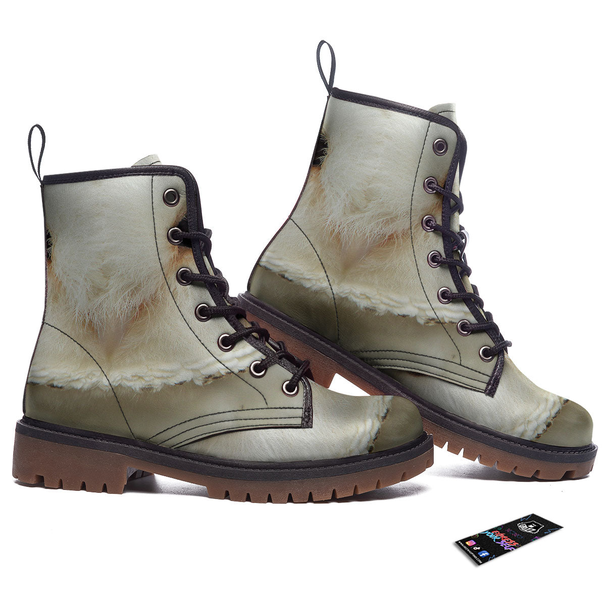 Barn Owl Print Work Boots-grizzshop