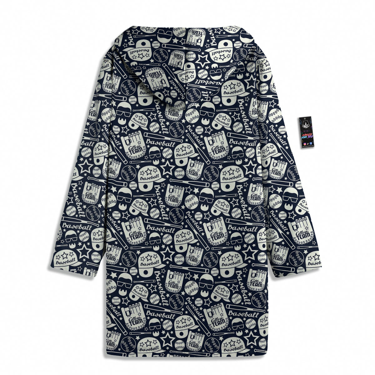 Baseball Black Print Pattern Men's Windbreaker Jacket-grizzshop