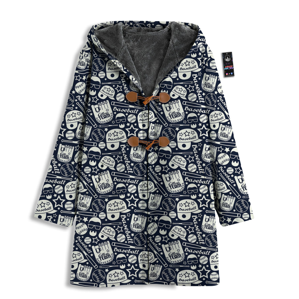 Baseball Black Print Pattern Men's Windbreaker Jacket-grizzshop