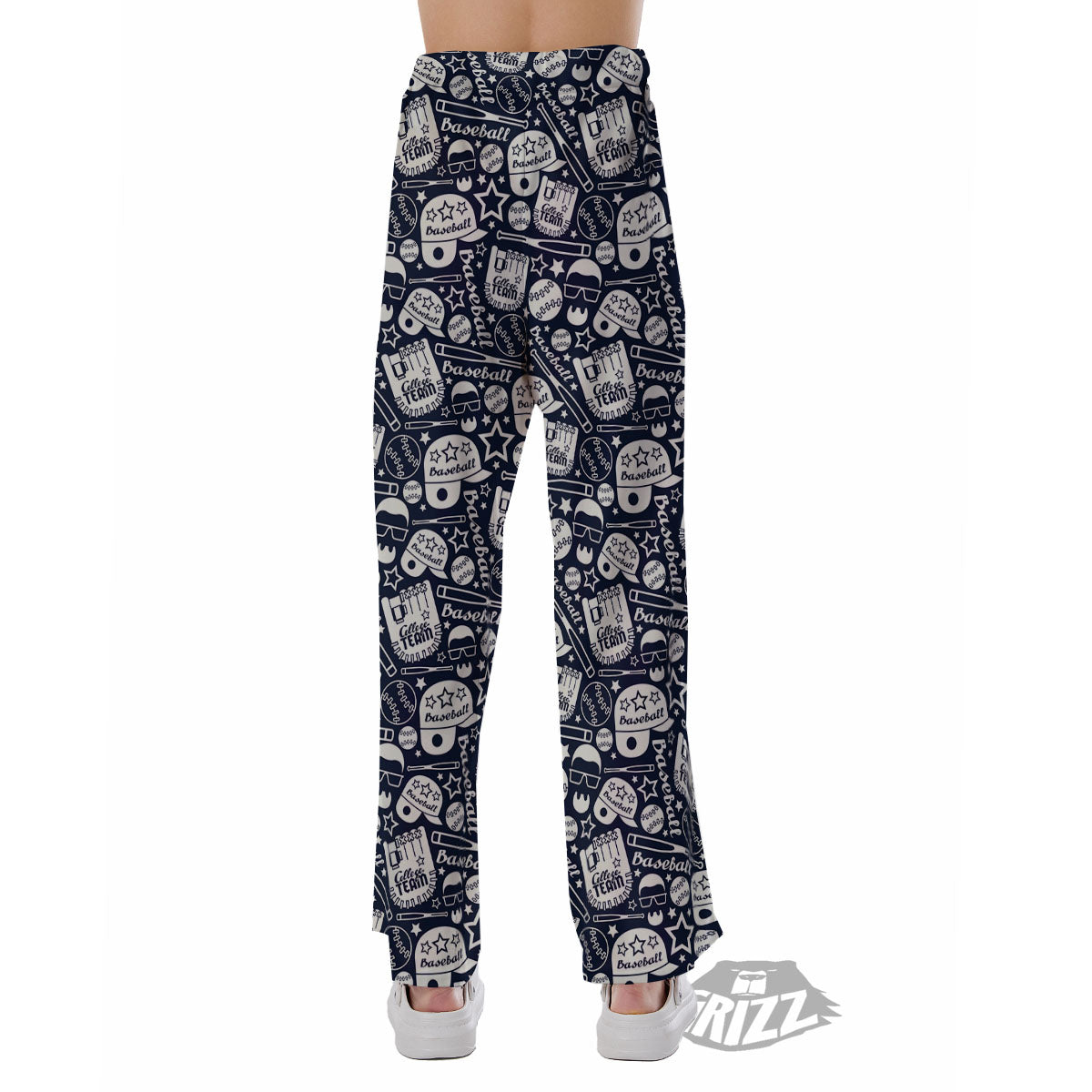 Baseball Black Print Pattern Pajama Pants-grizzshop
