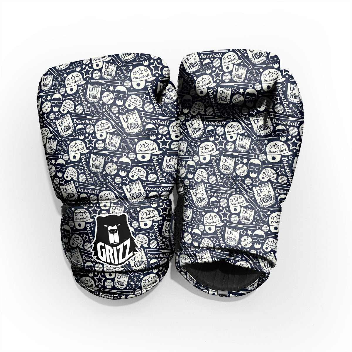 Baseball Black Print Pattern Pro Boxing Glove