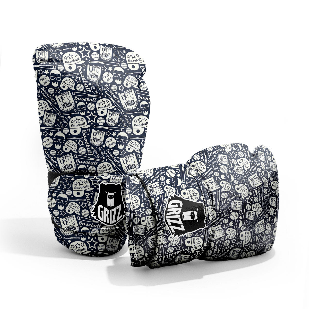 Baseball Black Print Pattern Pro Boxing Glove