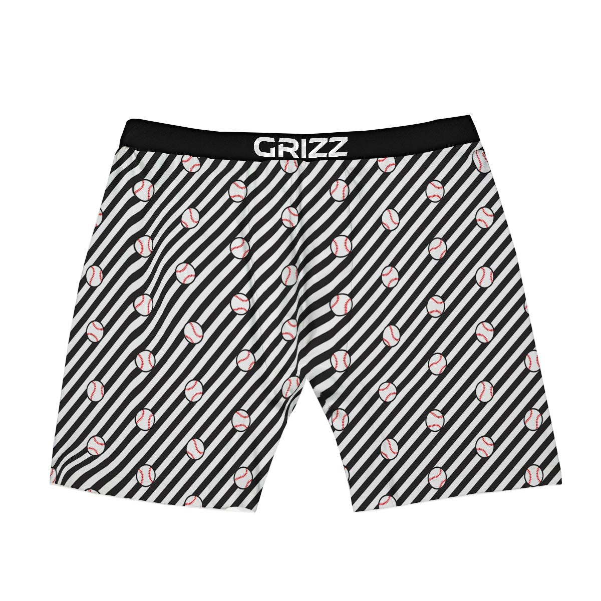Baseball Black Striped Print Pattern Boxer Briefs-grizzshop