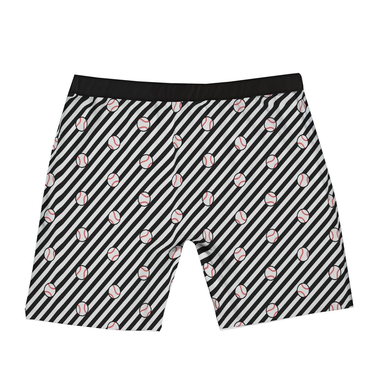 Baseball Black Striped Print Pattern Boxer Briefs-grizzshop