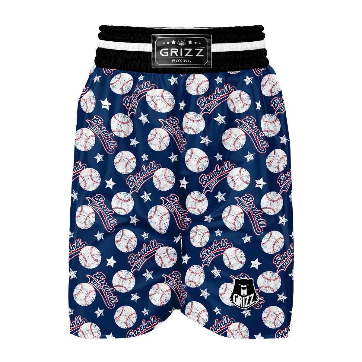 Baseball League Print Pattern Boxing Shorts-grizzshop