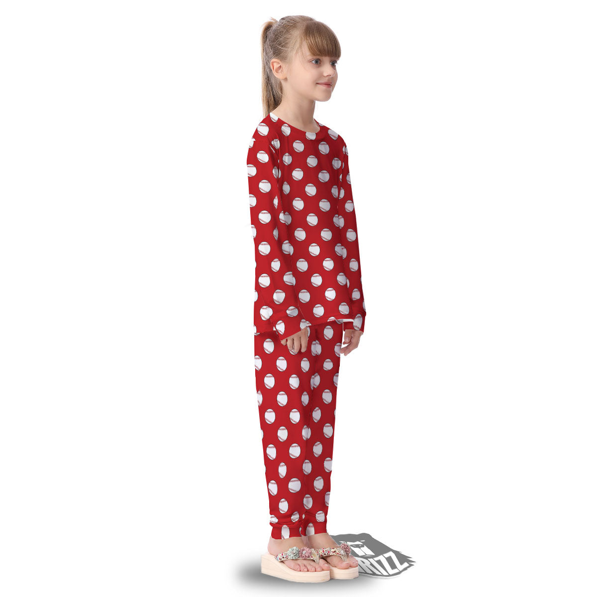 Baseball Red Print Pattern Kid's Pajamas-grizzshop