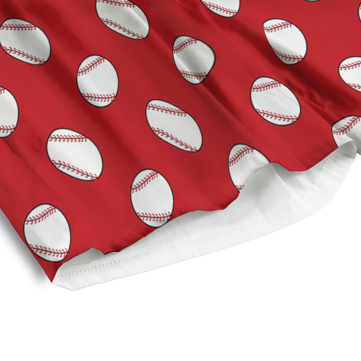 Baseball Red Print Pattern Men's Athletic Shorts