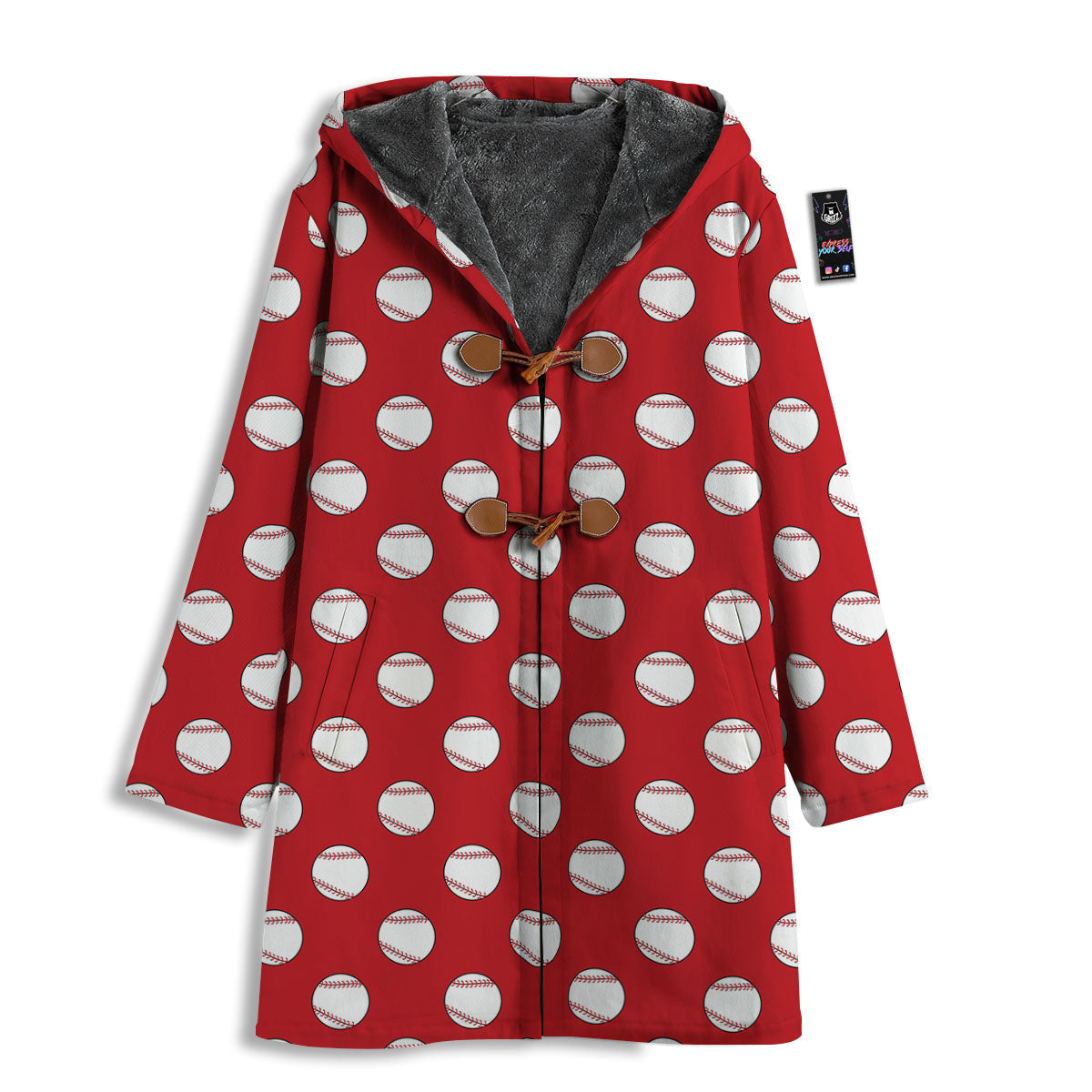 Baseball Red Print Pattern Men's Windbreaker Jacket-grizzshop