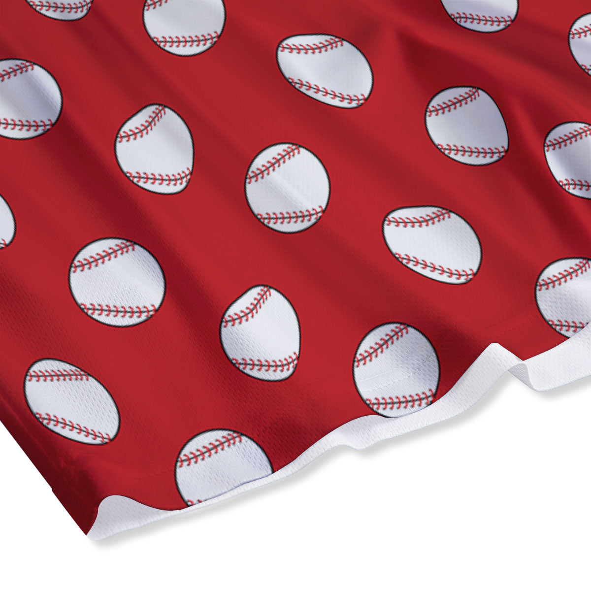 Baseball Red Print Pattern Mesh Shorts