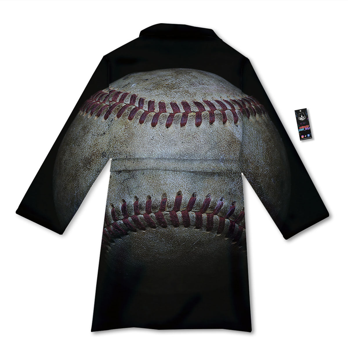Baseballs Grunge Print Bathrobe-grizzshop