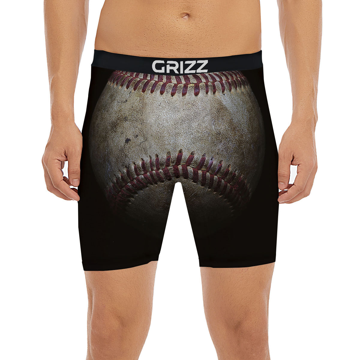 Baseballs Grunge Print Boxer Briefs-grizzshop