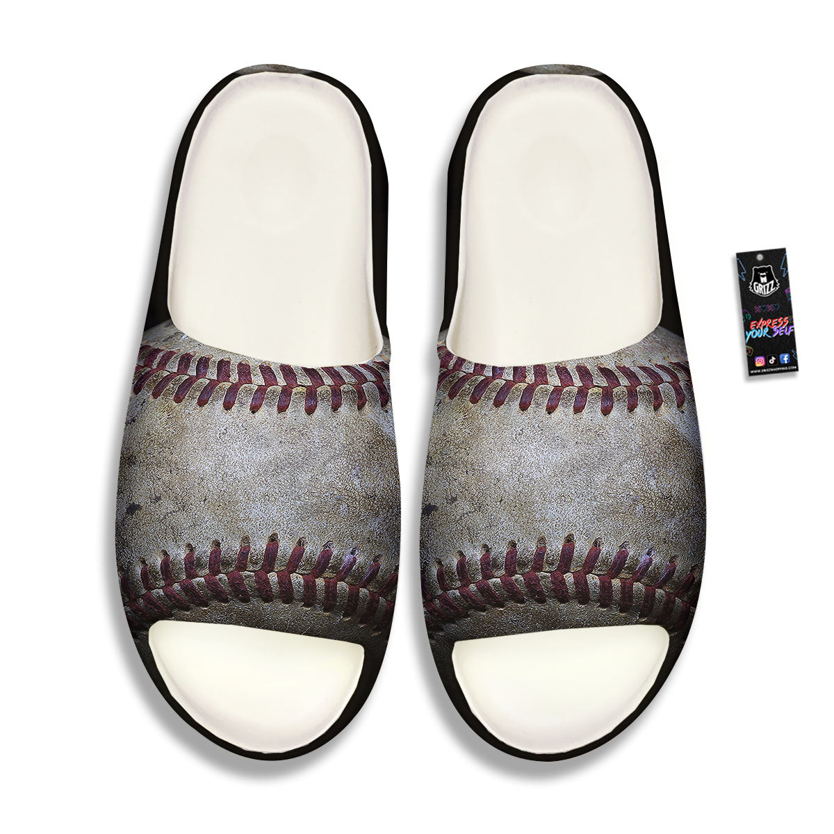 Baseballs Grunge Print Sandals-grizzshop