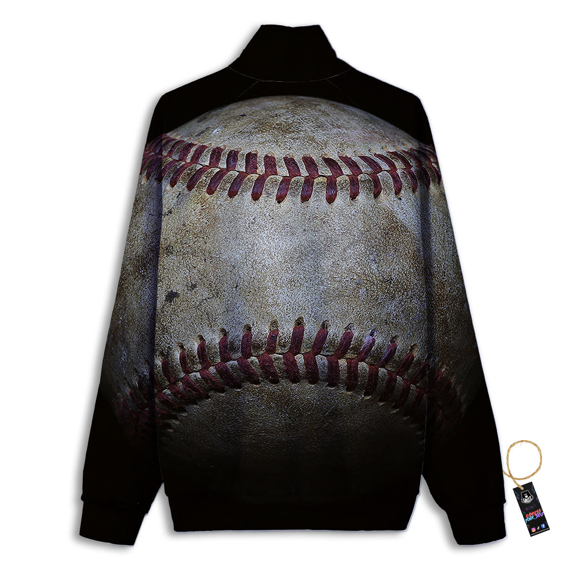 Baseballs Grunge Print Track Jacket-grizzshop