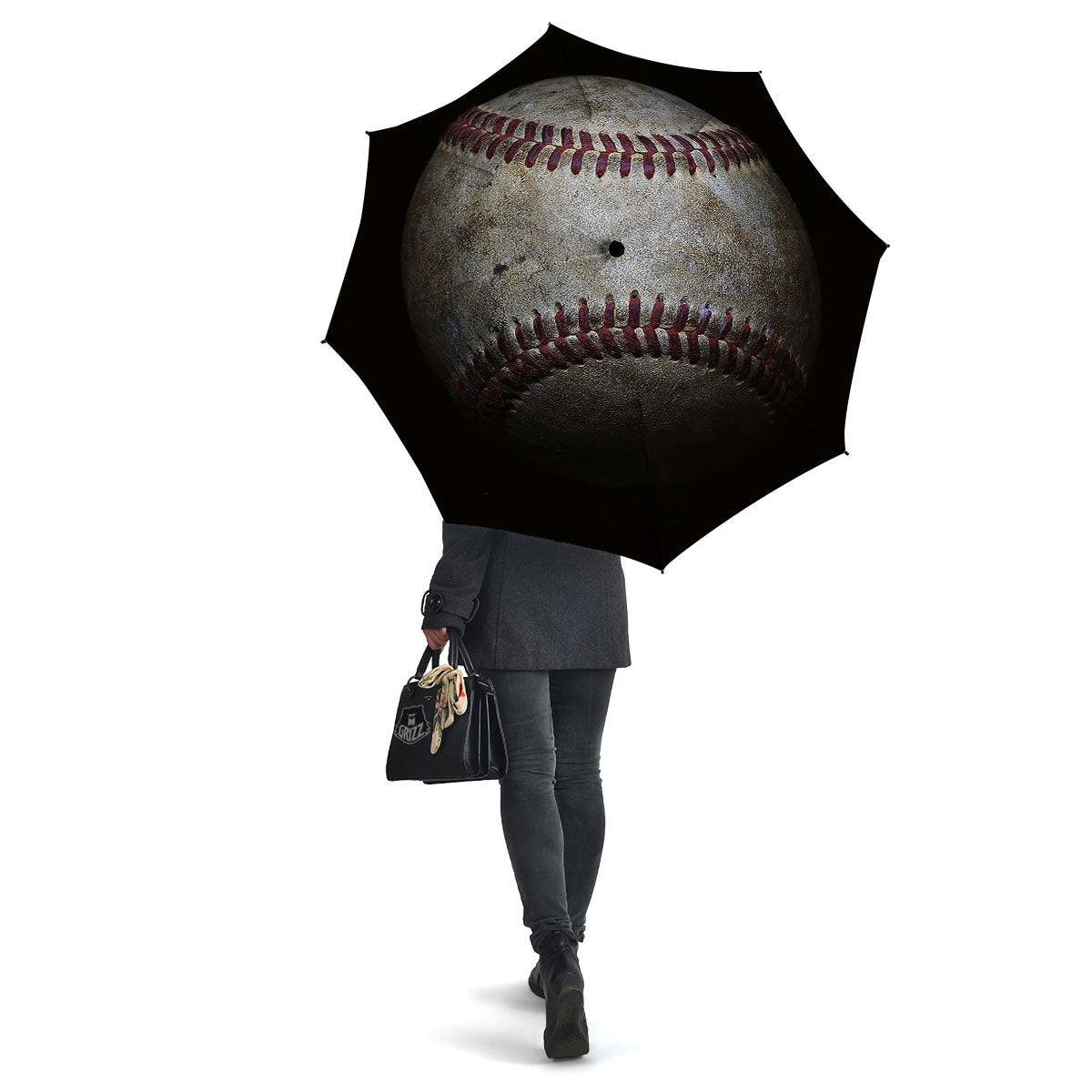 Baseballs Grunge Print Umbrella-grizzshop