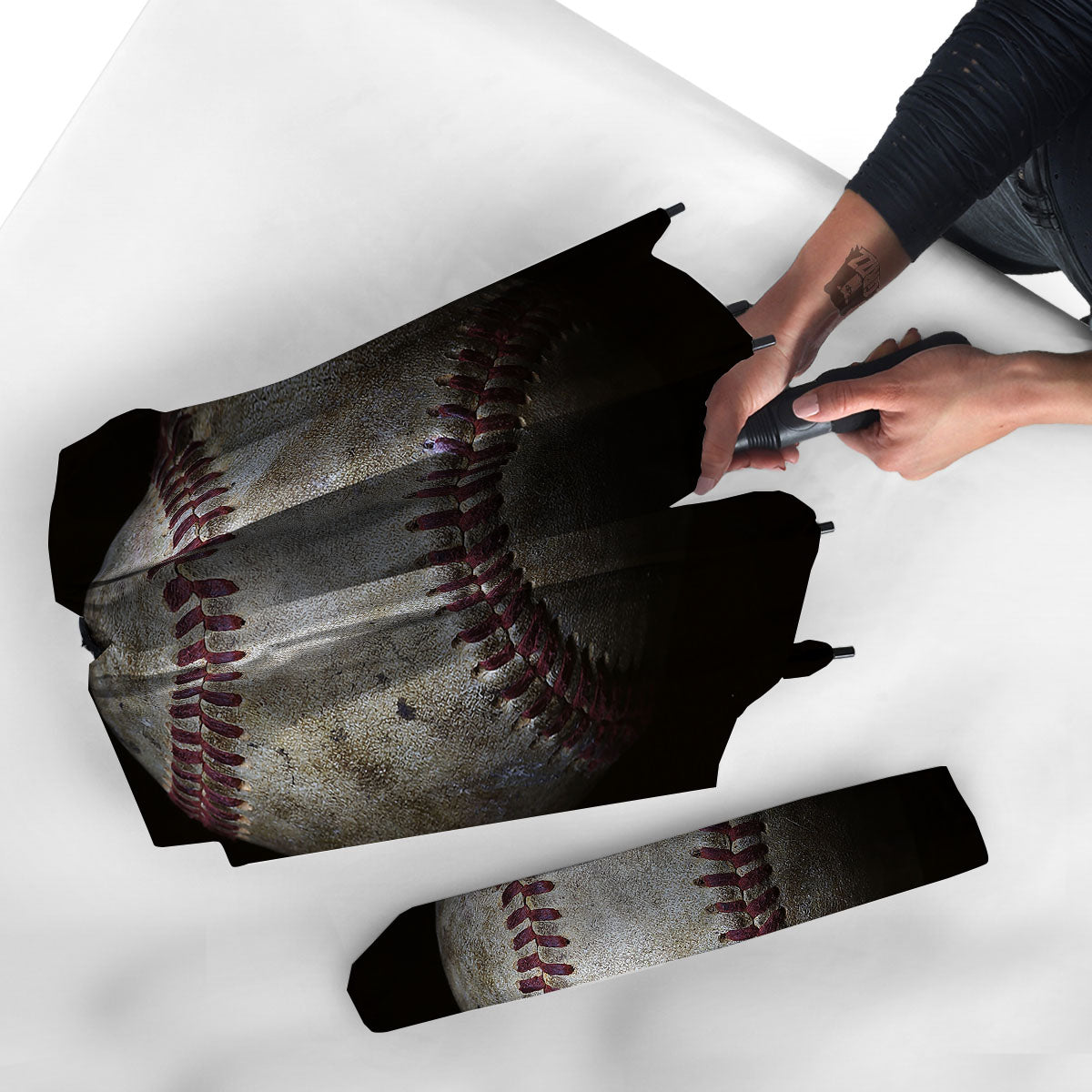 Baseballs Grunge Print Umbrella-grizzshop