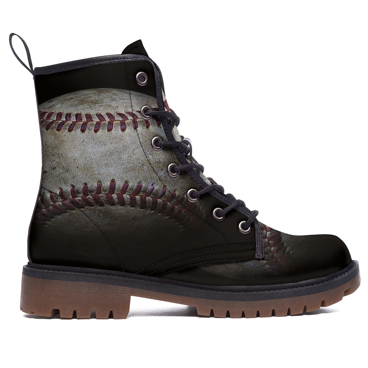 Baseballs Grunge Print Work Boots-grizzshop