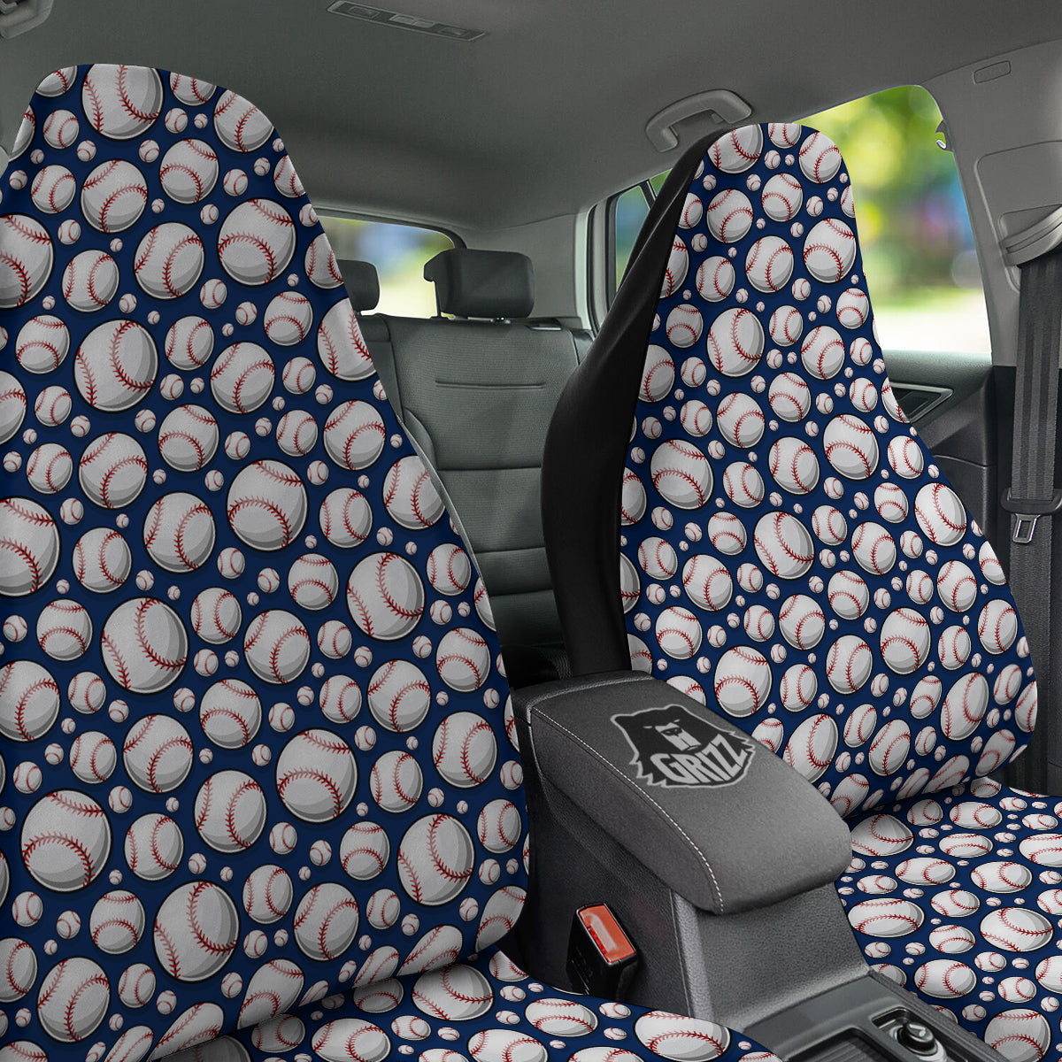 Baseballs Print Pattern Car Seat Covers-grizzshop