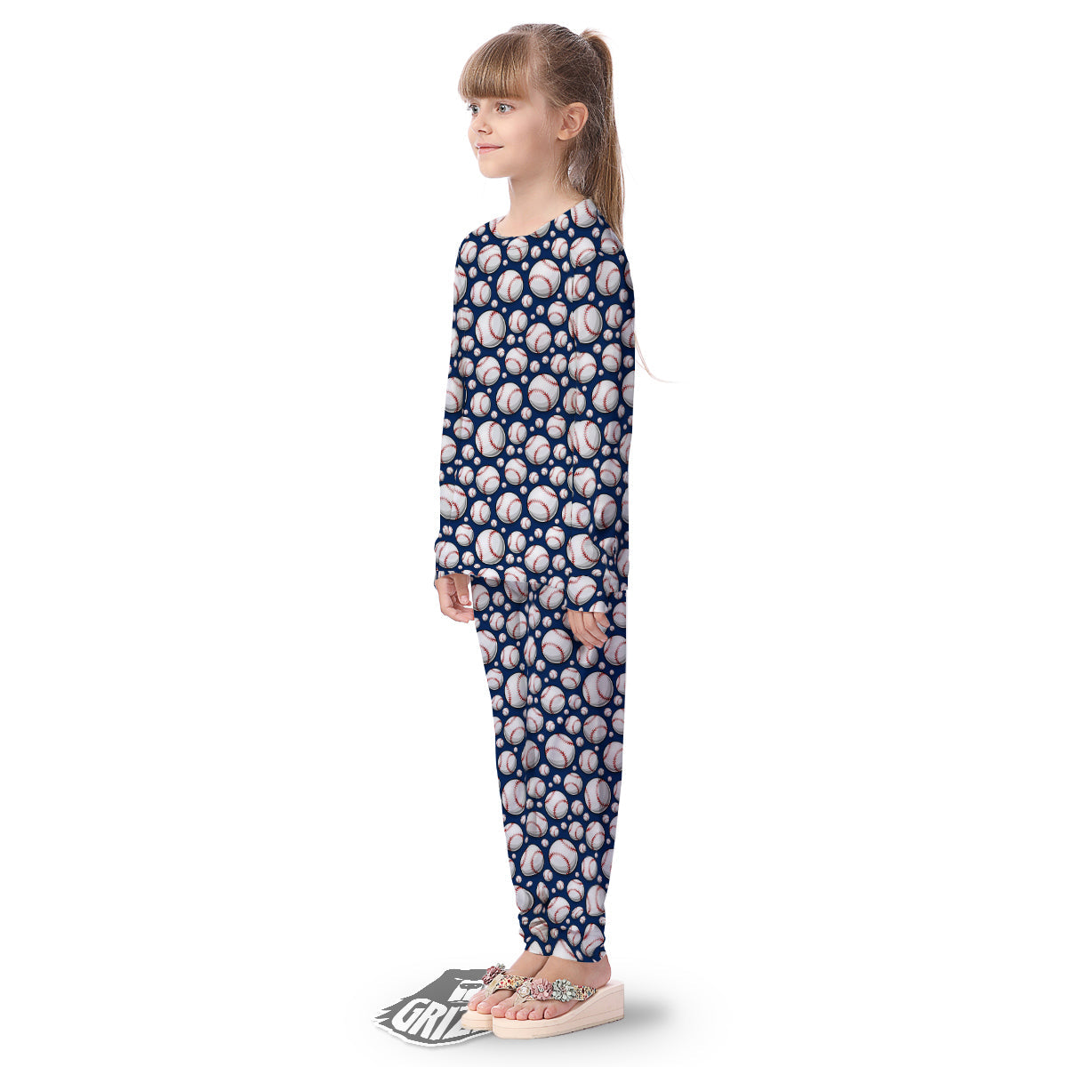 Baseballs Print Pattern Kid's Pajamas-grizzshop