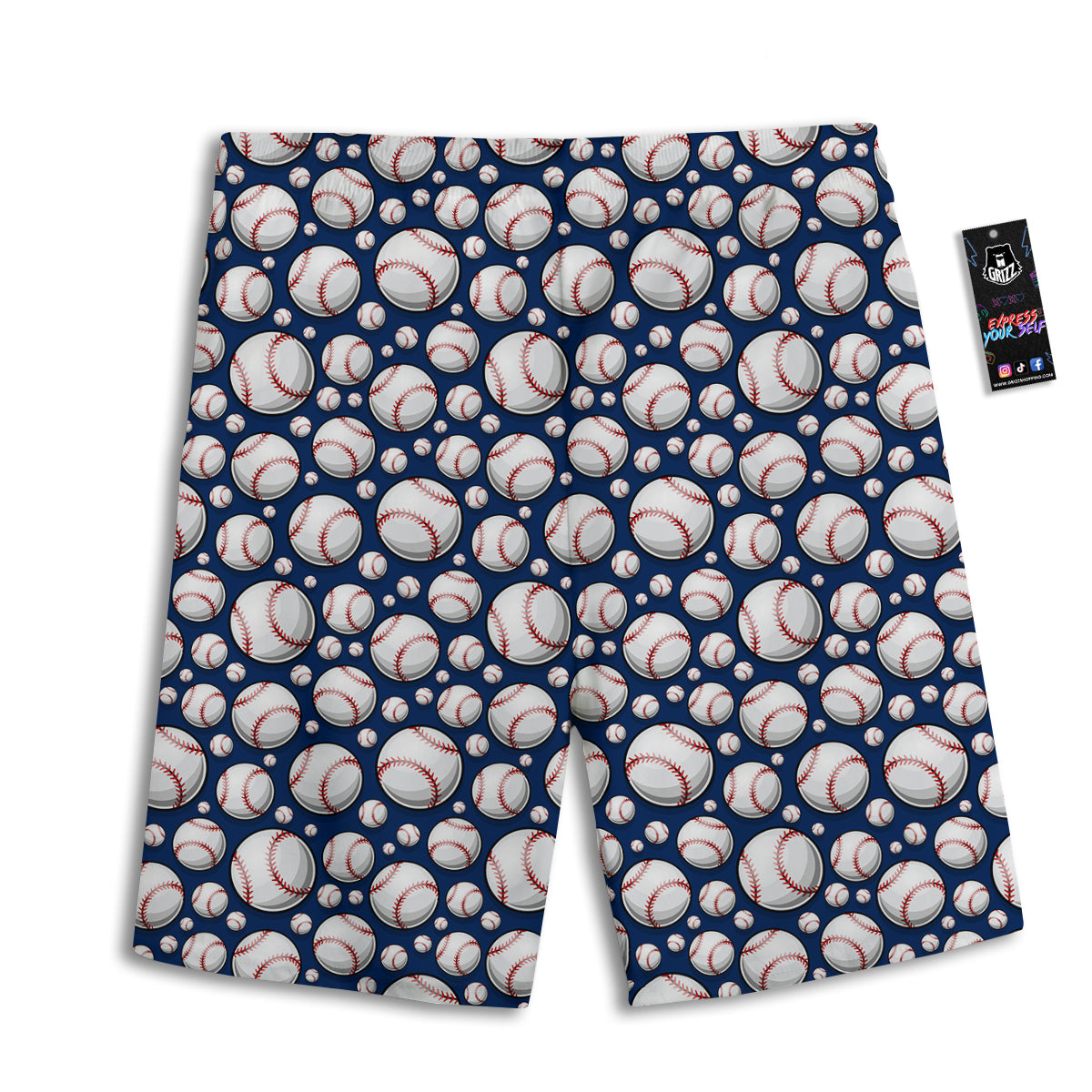 Baseballs Print Pattern Men's Athletic Shorts